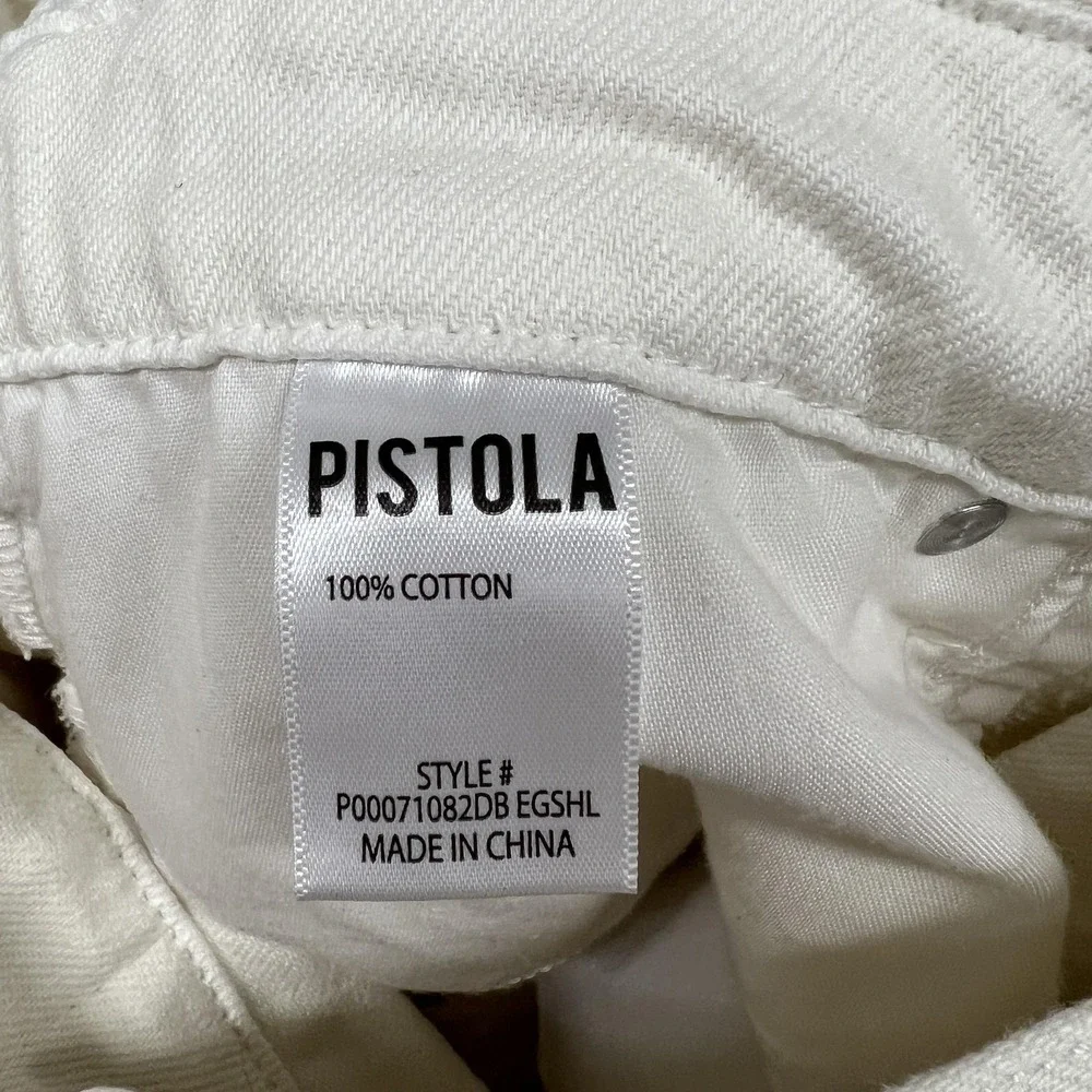 PISTOLA Dress Womens S Cream White Denim Shirt Dress Long Sleeve Raw Hem Utility